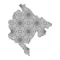 Montenegro map with mandala Design Royalty Free Stock Photo