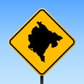 Montenegro map on road sign.