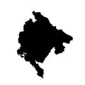 Montenegro map silhouette.