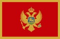 Montenegro national flag. Official flag of Montenegro accurate colors