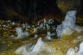 Ice cave, Ledena pecina, in Montenegro, National Park Durmitor. Royalty Free Stock Photo