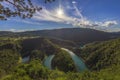 Montenegro nature landscape. Wonderful view of the meanders of Cehotina River Royalty Free Stock Photo