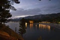 Montenegro night coastline panorana Royalty Free Stock Photo