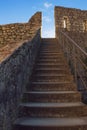 Montenegro, Old Town 0f Kotor. Wall of ancient fortifications with staircase Royalty Free Stock Photo