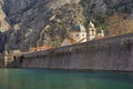 Montenegro, Old Town of Kotor - UNESCO World Heritage site. View of northern walls and Skurda river