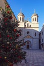 Montenegro, Old Town of Kotor. Winter view of Orthodox Church of St. Nicholas