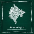 Montenegro outline vector map hand drawn with.
