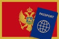 Montenegro Passport. Montenegro Flag Background. Vector illustration Royalty Free Stock Photo