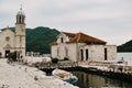 Montenegro. Perast. 16.05.2020 Boka island Church of Our Lady of the Rocks Kotor Bay Royalty Free Stock Photo