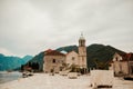 Montenegro. Perast. 16.05.2020 Boka island Church of Our Lady of the Rocks Kotor Bay Royalty Free Stock Photo