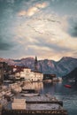 Montenegro perast kotor bay church mountains Royalty Free Stock Photo