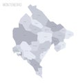 Montenegro political map of administrative divisions