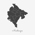 Montenegro region map: grey outline on white.