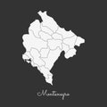 Montenegro region map: white outline on grey.