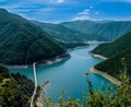 Montenegro river with mountains landscape from the height