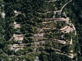 Montenegro. Serpentine. Climb to mount Lovcen. Road to Lovcen national Park. Summer. The view from the top.