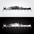 Montenegro skyline and landmarks silhouette