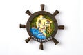 Montenegro tourist souvenir in a shape of boat steering wheel.