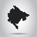 Montenegro vector map. Black icon on white background.