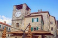 Montenegro. View of Old Town of Kotor. Clock Tower Royalty Free Stock Photo