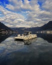 Montenegrokotor bay reflection solo boat