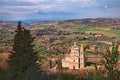 Montepulciano, Siena, Tuscany, Italy: the countryside with the church of San Biagio Royalty Free Stock Photo