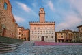 Montepulciano, Siena, Tuscany, Italy: the main square with the medieval city hall Royalty Free Stock Photo