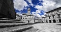 MONTEPULCIANO SQUARE AND CITY HALL. BEAUTYFUL IDYLLIC TUSCNAY HISTORIC CITYSCAPE.