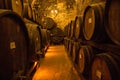 Inside wine cellar in Montepulciano, Tuscany, Italy Royalty Free Stock Photo