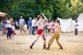 Monterenzio, Italy two fighters duel Celtic Festival reenactment Royalty Free Stock Photo