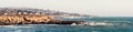 Monterey Bay panoramic photo in California USA Royalty Free Stock Photo