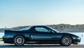 Luxury car on the road with blue sky on background / Supercharged 1991 Black Acura NSX 5-Speed 3.0L V6 0048