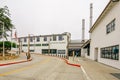 Monterey Bay Aquarium, located at the ocean`s edge on historic Cannery Row. Street view Royalty Free Stock Photo
