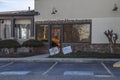 Monterey Mexican Restaurant lawn signs for drive thru during the covid-19 pandemic Royalty Free Stock Photo