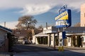 Colorful sign of the Monterey Motel on historic route 66.