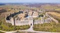 Monteriggioni, Siena, Italy. Drone aerial landscape of the wonderful medieval village. Tuscany, Italy