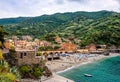 Monterosso al Mare and Bar Alga beach, Cinque Terre, Italy Royalty Free Stock Photo