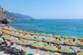 Monterosso beach in summer season, Cinque terre, Liguria, Italy