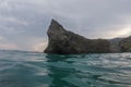 Monterosso cinque terre panorama rock at sunset from the sea