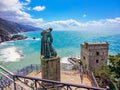 Sculpture on lookout in Monterosso, Italy