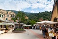 Monterosso, Liguria, Italy. June 2020. The market takes place in the square of the historic center of the village: people are near Royalty Free Stock Photo