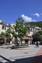 Monterosso, 28th august: Downtown Plazza Architecture of Monterosso al Mare Resort village from Cinque Terre in Italy