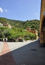 Monterosso, 28th august: Downtown Plazza Architecture of Monterosso al Mare Resort village from Cinque Terre in Italy