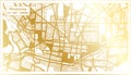 Monterrey Mexico City Map in Retro Style in Golden Color. Outline Map