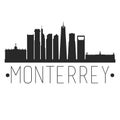 Monterrey Mexico. City Skyline. Silhouette City. Design Vector. Famous Monuments.