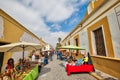 Monterrey, Mexico-9 December, 2018: Market stands on the streets of historic city center Barrio Antiguo in Monterrey displaying