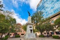 Monterrey, Mexico-9 December, 2018: Monterrey historic city center - Plaza Hidalgo and Father of Independence Hidalgo monument