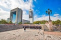 Monterrey, Mexico-11 December, 2018: Monterrey, Landmark Macroplaza La Gran Plaza square in historic city center, the seventh