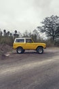 Mexico - February 27, 2023 old Ford Bronco 71 posing on a path Royalty Free Stock Photo