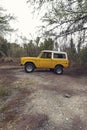 Mexico - February 27, 2023 old Ford Bronco 71 posing on a path Royalty Free Stock Photo